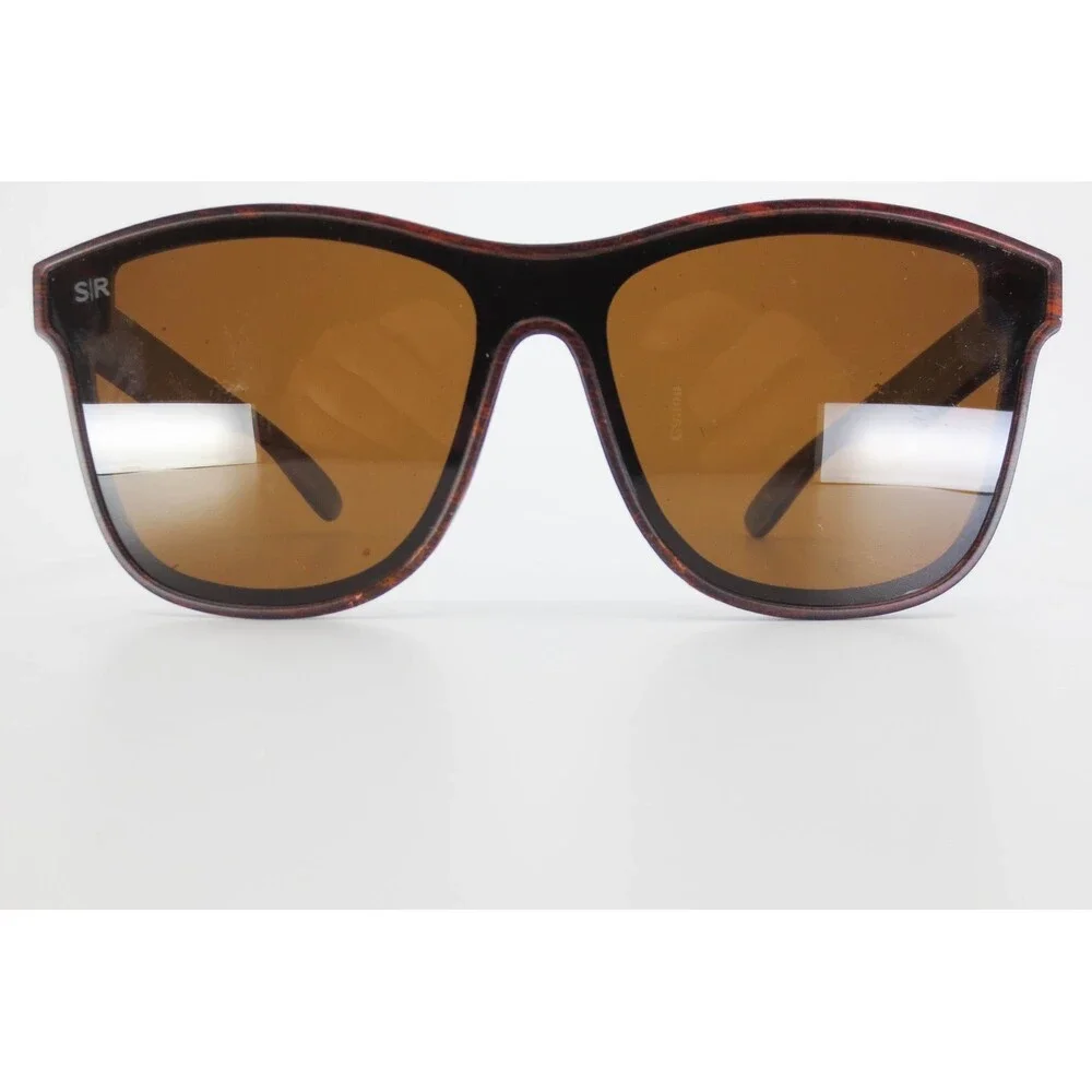 Shady Rays Polarized Sunglasses Brown Wood Grain UV400 HR-4 Mens Womens Eyewear